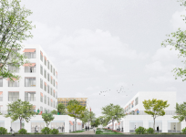 Nieuwbouw van woningen, appartementen en commerciële ruimtes, met ondergrondse parkeergarage in Aalst